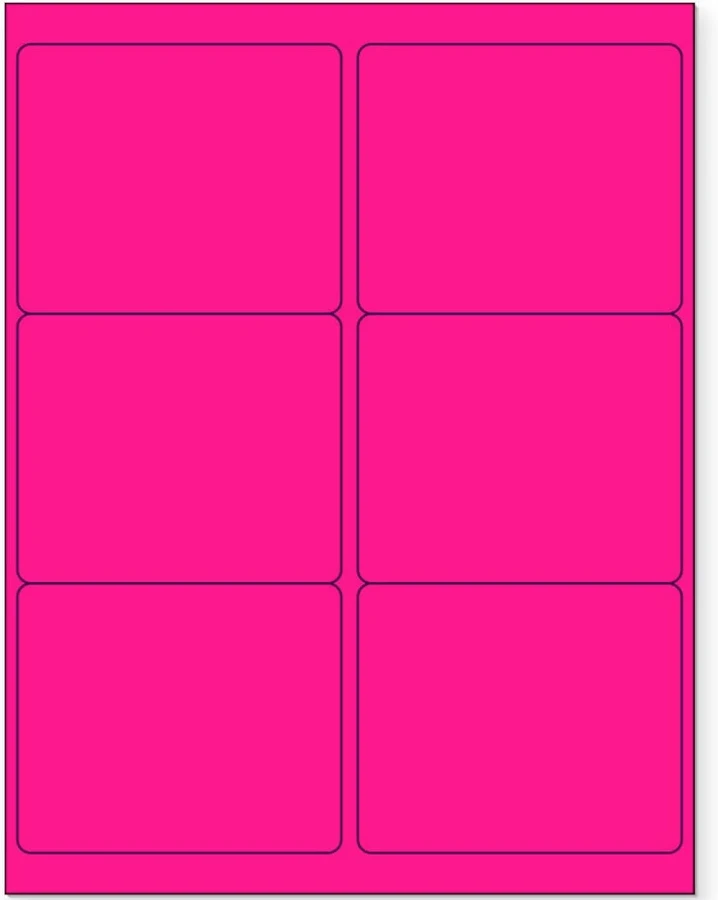 8-1/2" x 11" Fluorescent Labels Labels per Sheet