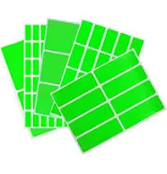 Royal Green Colored Labels for Packaging in Rectangular Neon Green Sticker in Assorted Sizes - 356 Pack