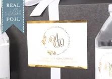 METALLIC FOIL Wedding Stickers, Wedding Bag Labels, Wedding Gift Bag Stickers, Monogram Welcome Stickers, Foil Printed Sticker (elbg-127)