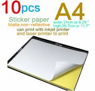 Self Adhesive Color Paper Shipping Labels Sheets A4 Size Paper 29.1x