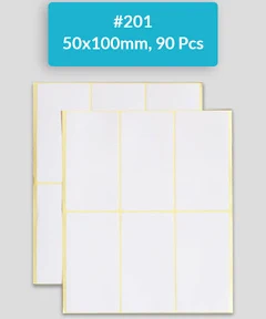Self Adhesive Sticky White Labels 15 Sheets A5 Pack #201,50x100mm