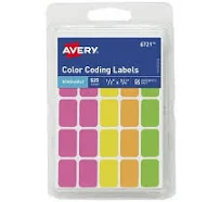 Avery Color Coding Labels 1/2" x 3/4