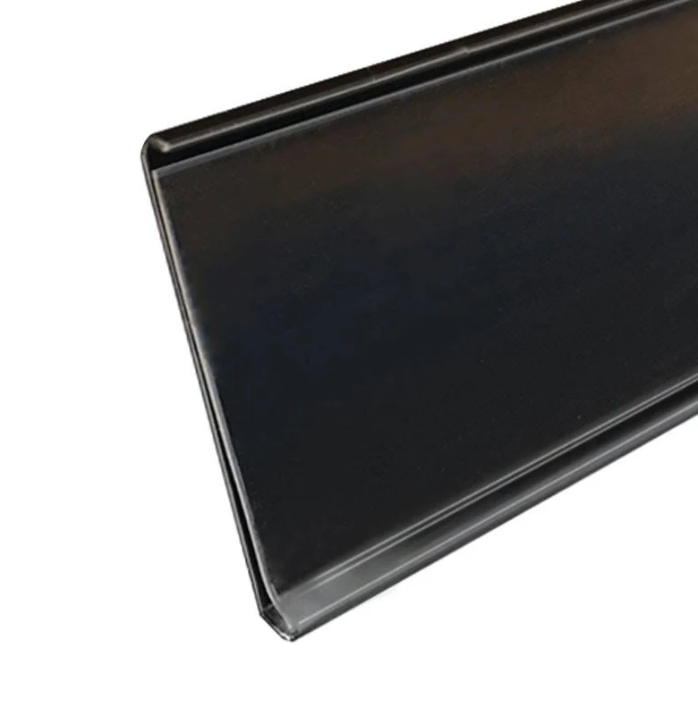 Self-Adhesive Shelf Strip Tag Holder, Clear w/Black Back 1-1/4H x 36W