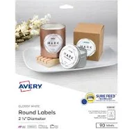 Avery Round Print-to-the Edge Labels with SureFeed 22830