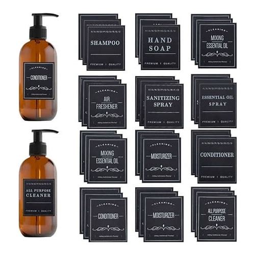 36Pcs Waterproof Bottle Label Sti…