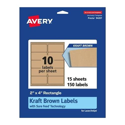 Avery Kraft Brown Rectangle Lab…