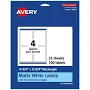 Avery Permanent Labels Sure Feed Rectangle 4-3/4" x 3-3/4" White (Pack of 100