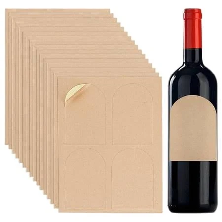 Wine Blank Adhesive Label Paper Self Adhesive Stickers Tan 279.4x215.9x0.1mm for DIY, Brown