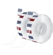 Lancord Double Sided Tape Heavy Duty (2pcs, Total 20ft), Multipurpose Clear Strong Adhesive Mounting Tape Two Sided Nano Tape, R