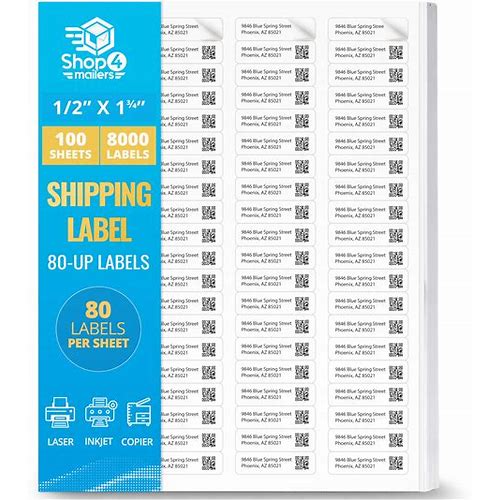 Shop4mailers 80-Up White Perma…