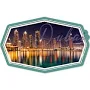 Dubai, United Arab Emirates City Skyline at Night Contour Vinyl Sticker