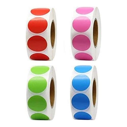 4 Rolls/ 2000Pcs 1 Inch Round Co…