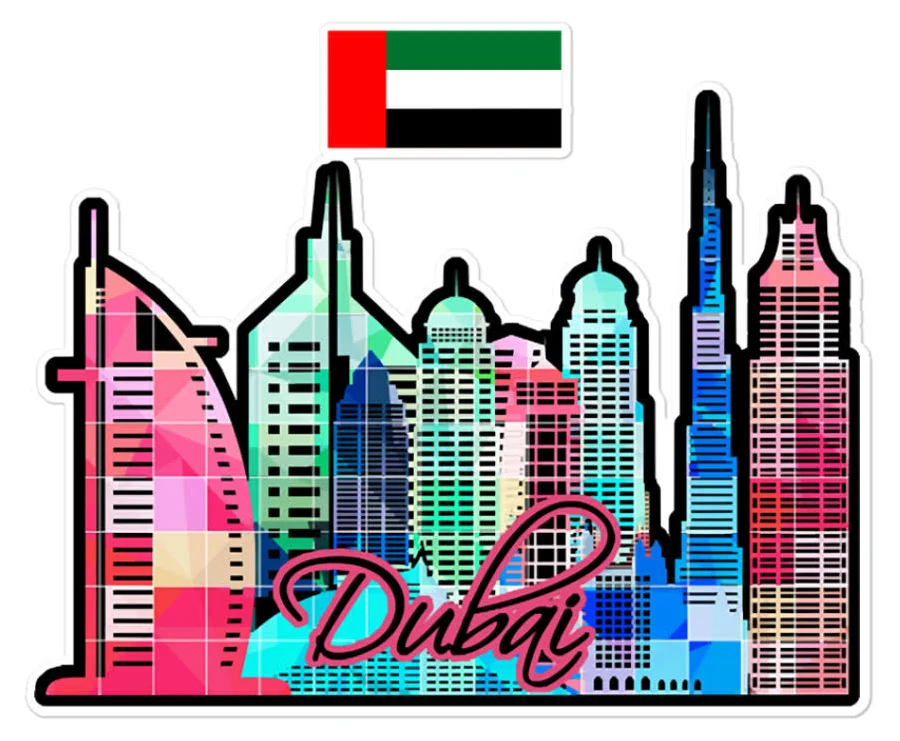 Artistshot Travel To Dubai Sticker