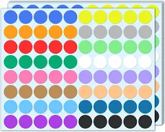 2000 Pieces, 1 inch - Colored Dot Circle Stickers, Garage Yard Sale