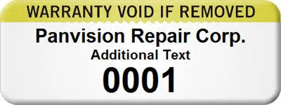 100 Customizable Warranty Void Asset Tag with Numbering, 0.75 in. x 2 in. FoilGuard Aluminum Labels, 2"x0.75"