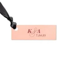 Custom Rectangle Gift Tag (Foil) | 25 Count | 3 x 1" | Initials with Date Tag