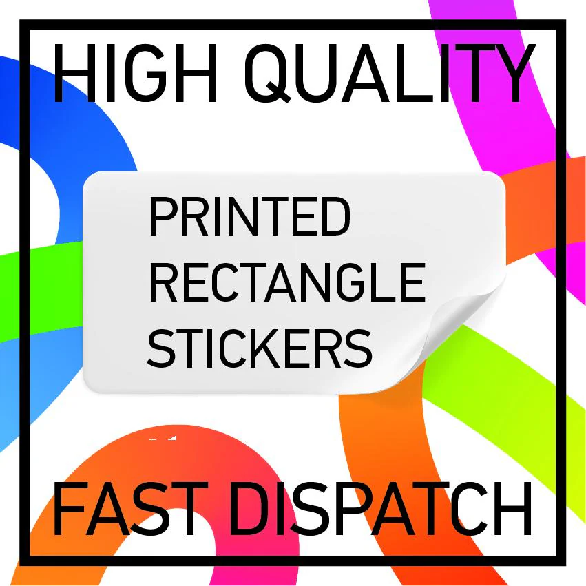 Laminated Printed Rectangle Stickers - Custom Logo labels - Personalised Various Sizes