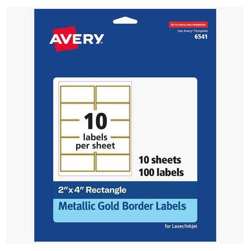 Avery Labels With Metallic Gold B…