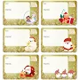 Christmas Labels Stickers 72 Pcs Christmas Name Gift Labels 65 x 45mm Self Adhesive-Xmas Tags Stickers for Present Cards