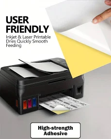 50 Sheets A4 A5 Self-Adhesive Sticker Labels - Perfect For Inkjet Printers - Choose From Matte Or Shiny! Inkjet And Laser Printer Compatible, Quick &
