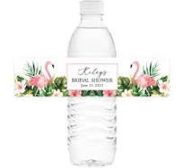 Tropical Flamingo Water Bottle Labels 55 Labels