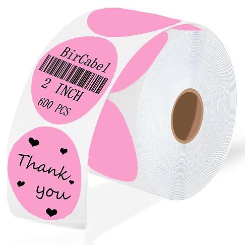 2 Inch Pink Round Thermal Label…