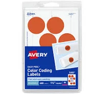 Avery Printable Color-Coding Labels Removable Adhesive 05497