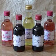 2.5 x 2 inch Die Cut Mini Wine Bottle Wedding Labels -many designs to choose - Custom Glossy Waterproof stickers