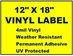 Custom: Vinyl Labels - 12" x 18" (2 Colors)