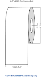 L801 8.5" x 500ft Glossy BOPP Label Roll