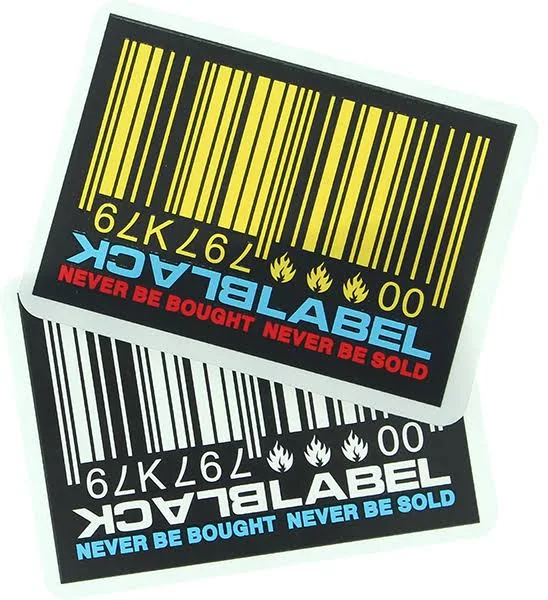 Black Label Barcode Decal Sticker (2 Pack)