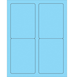 Tape Logic 3 1/2 x 5" Fluorescent Pastel Blue Rectangle Laser Labels LL176BE