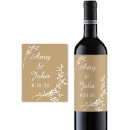 Wedding Couples Labels & Stickers Only for Wine Bottles and Champagne, Personalized Wedding Party Peel-and-stick Labels 914, Set of 10