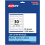 Avery Permanent Labels Sure Feed Rectangle 3/4" x 2-1/4" White (Pack of 1,500