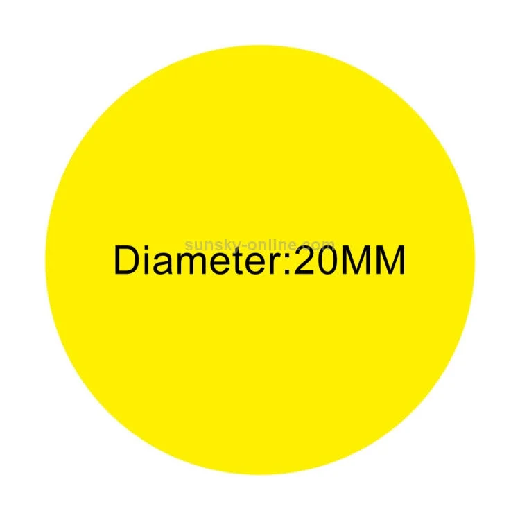 1000 PCS Round Shape Self-adhesive Colorful Mark Sticker Mark Label(Yellow)