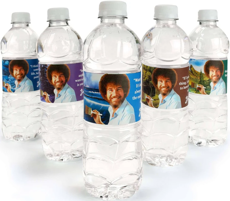 Bob Ross Water Bottle Labels Waterproof Bottle Wraps Set of 16