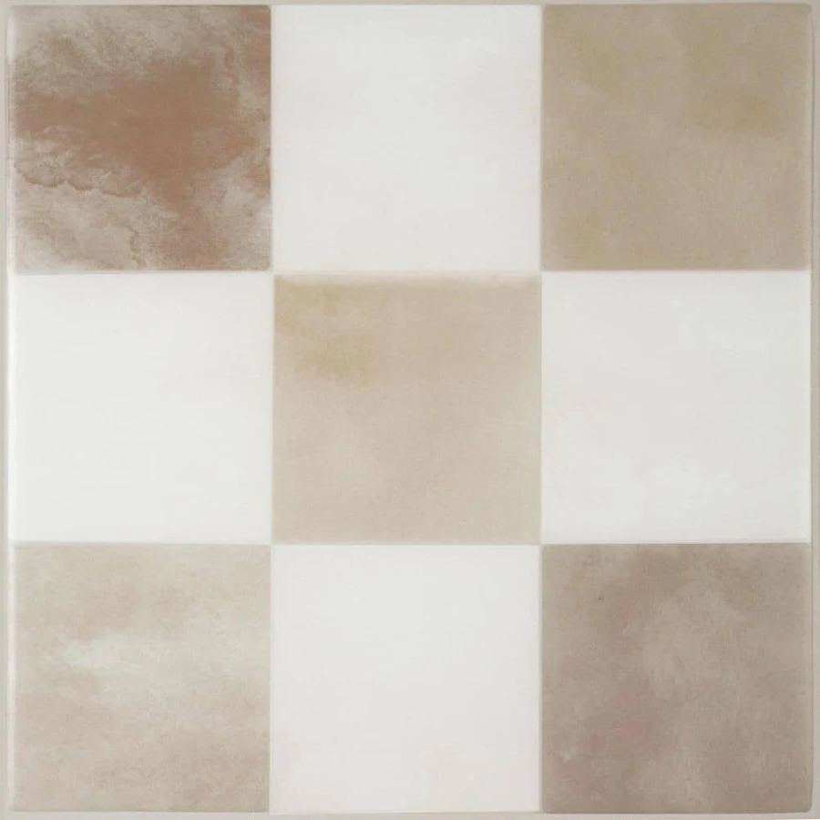 Peel and Stick Gel Backsplash Tile Damier 7" x 7" Smart Tiles