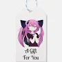 Sweet Purple and Black Anime Girl with Cat Ears Gift Tags