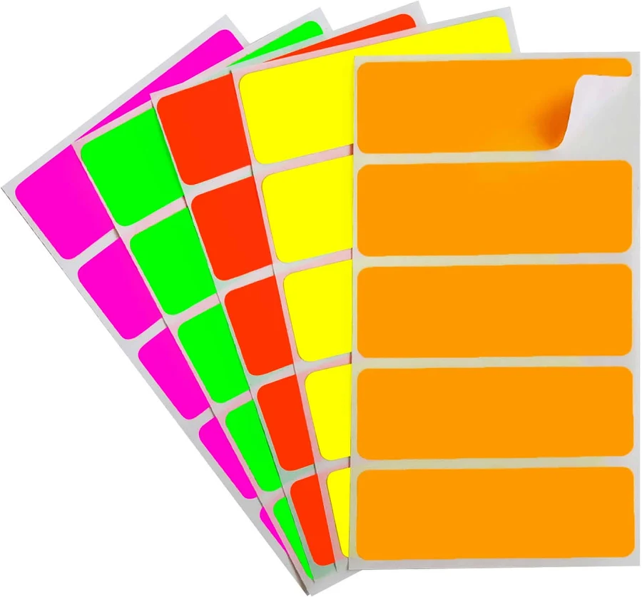 1" x 3" Rectangular Fluorescent Inventory Label Kit (150/Pack)