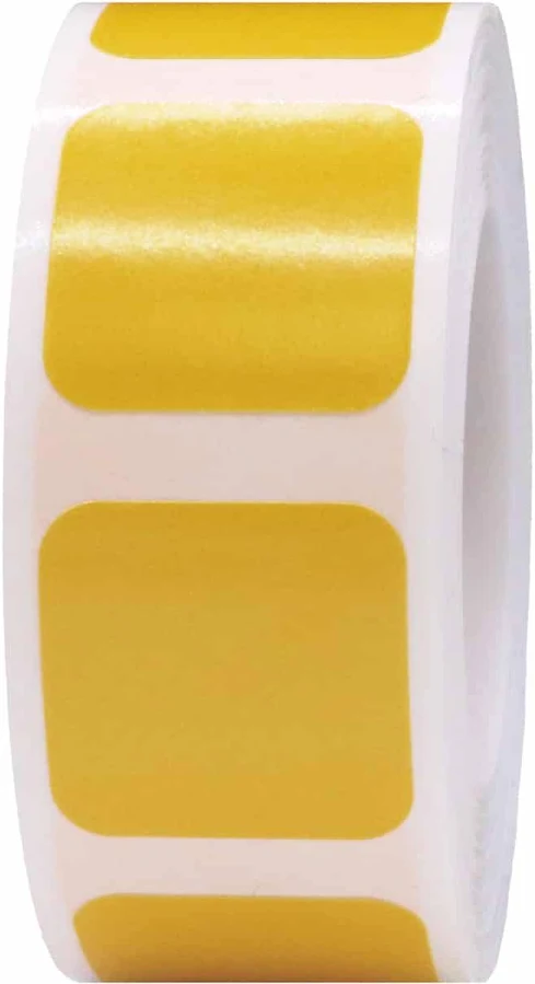 Yellow Stickers 3/4" Square QTY 500 | Wholesale Labels | InStockLabels