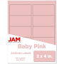 Jam Paper Baby Pink 2 x 4 Address Labels
