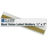C-Line Best Value Peel/Stick Shelf Label Holders - 0.5" Height x 3" Width - 50 / Pack