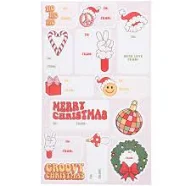 Christmas Theme Paper Sticker Self-Adhesive Paper Gift Tag Stickers