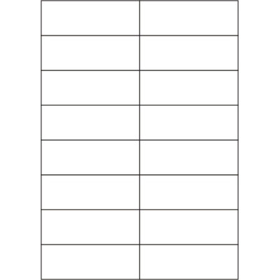Durable white matte plastic self-adhesive labels 105x37 mm, on A4 sheet, for laser printing