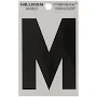 Hillman 3" Reflective Black Vinyl Self-Adhesive Letter M