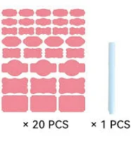 Ccocc 21Pcs Name Tags,Easy Clean Sticker Labels,Writable Markers Name Tag Stickers,8.3*10.2in