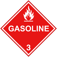 Dot Gasoline 3 Class 3 Placard or Label, Plastic | Size: 7.5x7.5, Red, DOT-13231 | by Compliancesigns