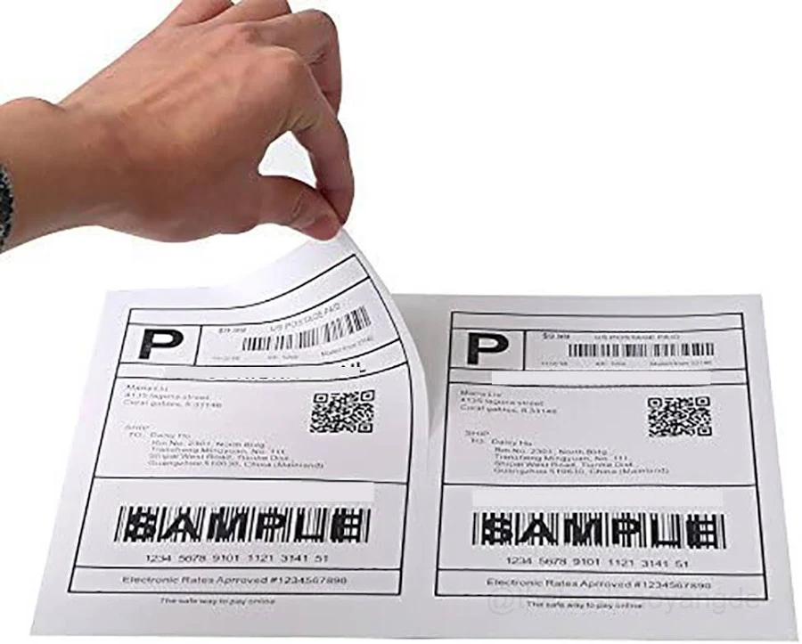 Half Sheet Shipping Labels For Laser Printers 8.5" X 5.5" Self