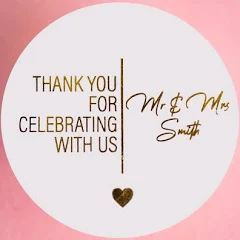 Personalised Thank You Metallic Foil Stickers/Clear Foil Labels/Wedding Favour Stickers/Custom Wedding Stickers/Hen Party Stickers
