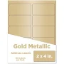 Jam Paper 2 x 4 Gold Metallic Address Labels